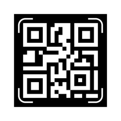 Vector illustration of digital QR Code Scan icon isolated