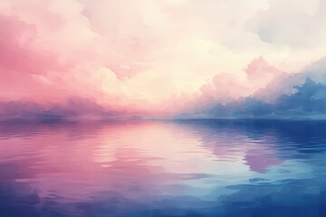 Fototapeta premium Abstract Landscape with Pink and Blue Water Reflection