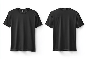 Fototapeta premium Black Tshirt Mockup Front and Back Isolated created with Generative AI