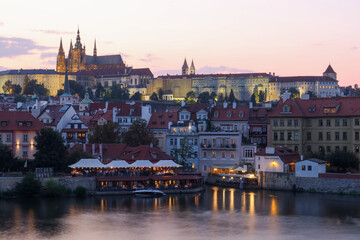 Twilight Over Prague Castle from Charles Bridge