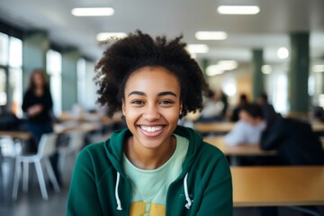 Fototapeta premium Smiling portrait of a female student