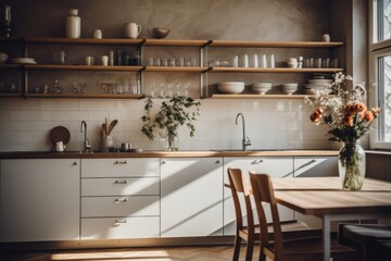 Interior of a nordic kitchen