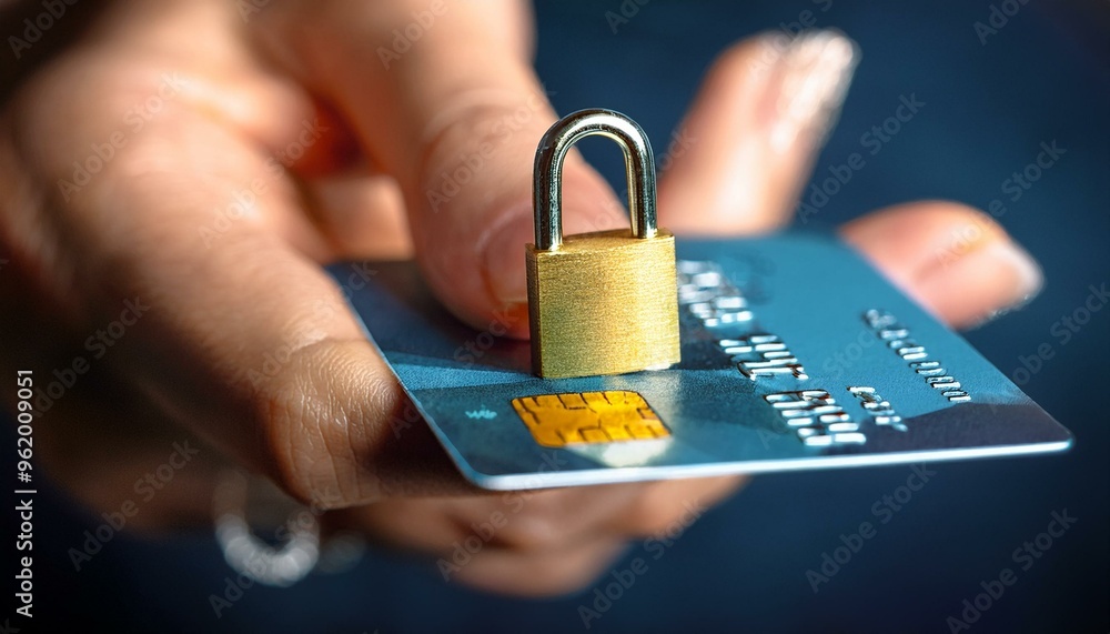 Aufkleber secure credit card image with padlock