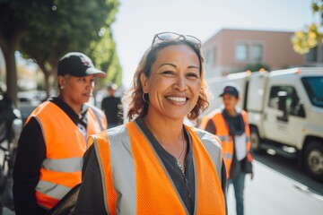 Portrait of a middle aged black female sanitation worker