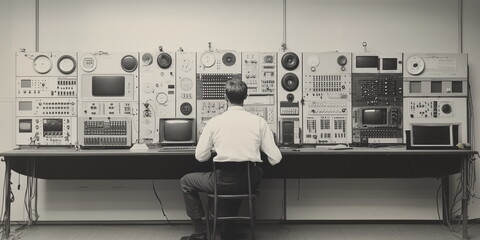 Old computers, early days, engineer.