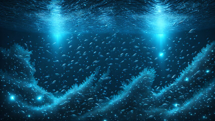 Deep Ocean Scene background 3d wallpaper