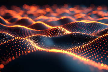 Fototapeta premium Abstract wave particle technology background