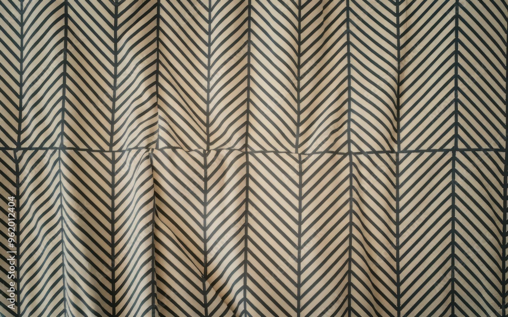 Aufkleber chevron pattern fabric. beige and black chevron patterned fabric with subtle folds. perfect for text