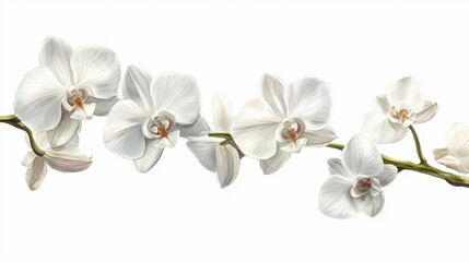 Isolated orchid on a white background, perfect for spa and cosmetic floral banner