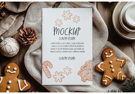 Card Cookies Desserts Mockup. Generated AI