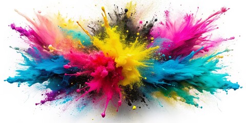CMYK Explosion A Vibrant Burst of Color, Ink, Colors, Abstract, Photography