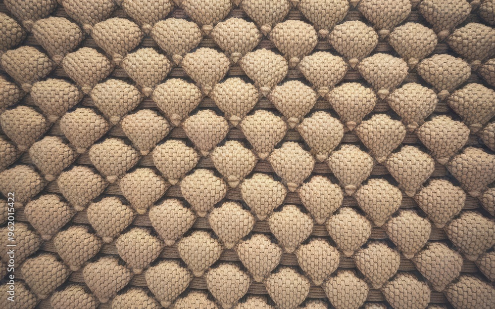 Aufkleber patterned fabric texture. beige fabric with a repeating pattern of heart-shaped motifs.