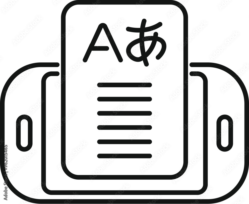 Poster smartphone is translating foreign language text using a dictionary app