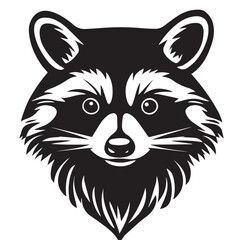 Fototapeta premium Raccoon in cartoon, doodle style . Image for t-shirt, web, mobile apps and ui. Isolated 2d vector illustration in logo, icon, sketch style, Eps 10, black and white. AI Generative