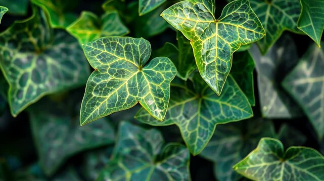 Exploring the beautiful ivy hedera leaves thriving in nature's lush greenery