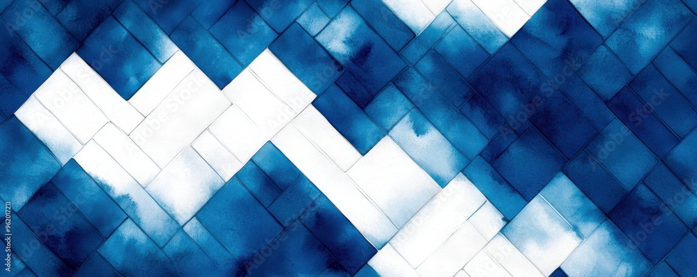 Aufkleber a dynamic abstract background featuring blue and white geometric patterns, perfect for modern design