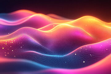 Abstract wave particle technology background