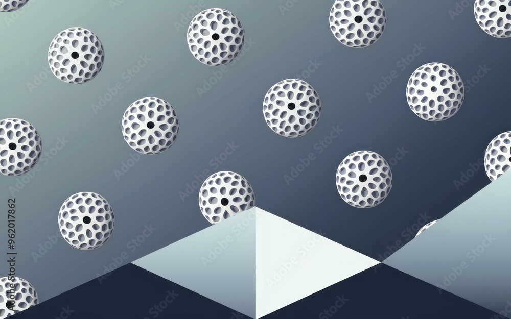 Aufkleber geometric pattern balls. abstract background with geometric white balls pattern on a blue and gray g