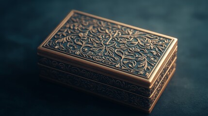 Fototapeta premium Engraved jewelry box with custom initials