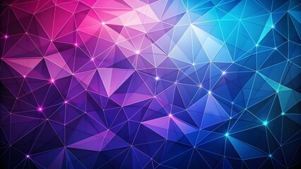 Obraz premium Abstract polygonal background with faceted shapes in various shades of purple and blue, ideal for tech and digital themes. Abstract colorful low poly background. 