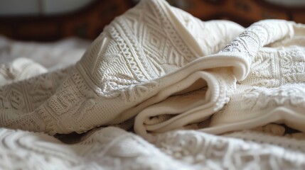 Close up of a knitted fabric.