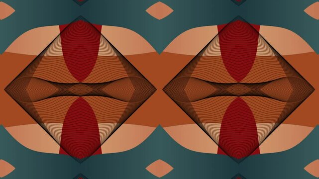 Abstract teal orange geometric pattern with repeating star shapes. Ideal for backgrounds, wallpapers, textiles, or modern designs needing a vibrant touch.