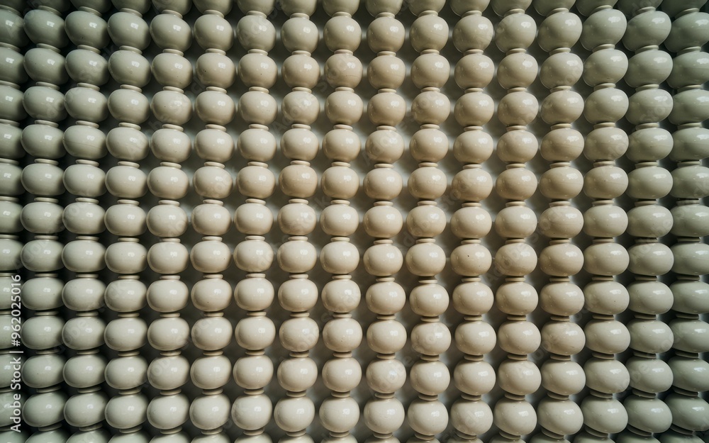 Poster white bead pattern. seamless pattern of white beads arranged in rows, ideal for background or textur