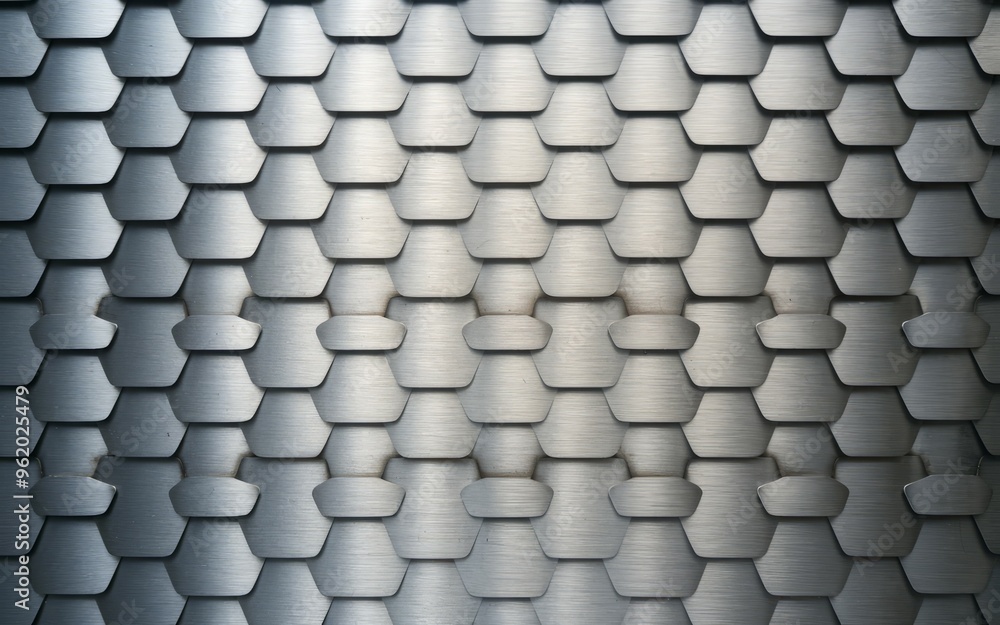 Aufkleber metallic hexagon pattern. repeating geometric pattern of silver hexagons, ideal for modern or indust
