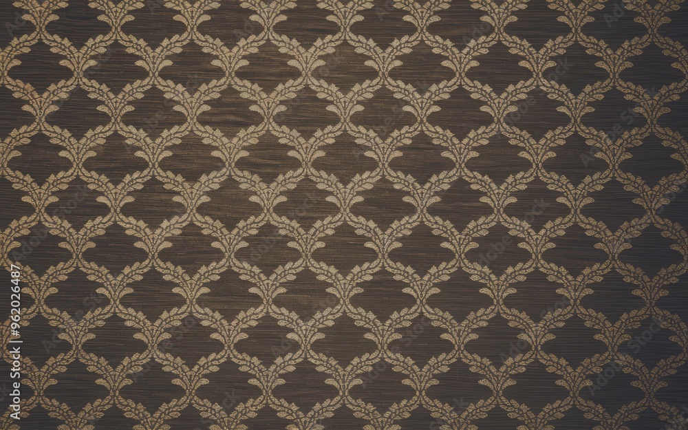 Aufkleber elegant leaf pattern. brown background with gold leaf pattern design. perfect for elegant and classi