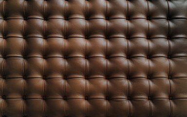 Brown leather texture. Brown tufted leather upholstery with a classic design. Perfect for backgrounds, textures, or design projects.