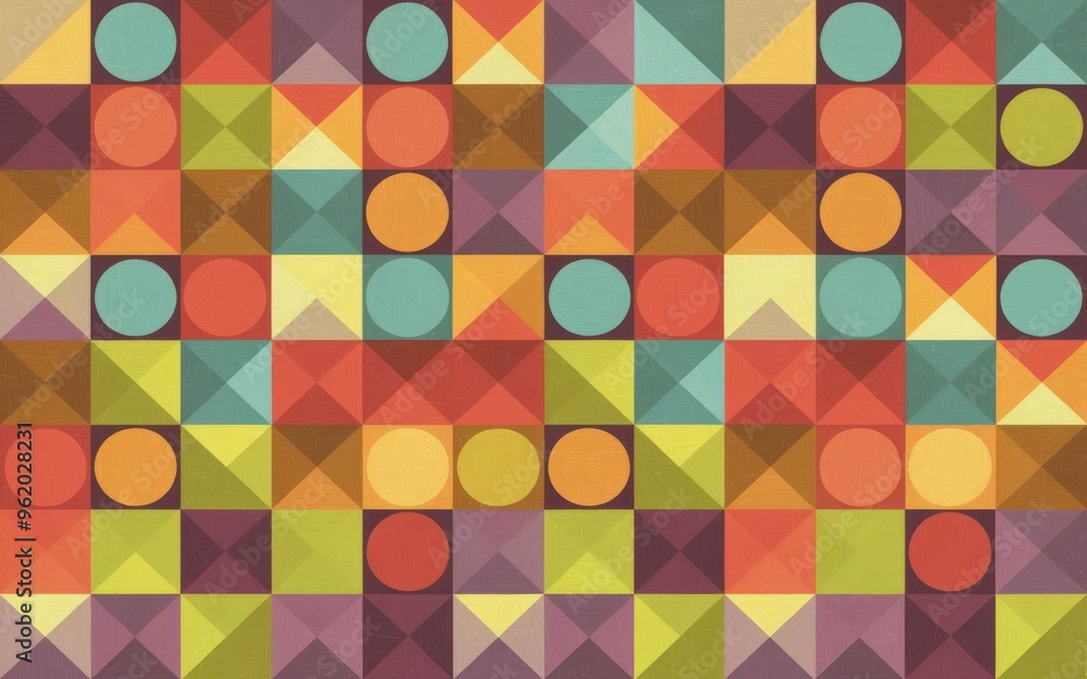 Poster geometric pattern background. colorful abstract background featuring a repetitive pattern of circles