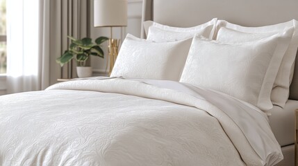 Monogrammed pillowcases in luxury bedding set
