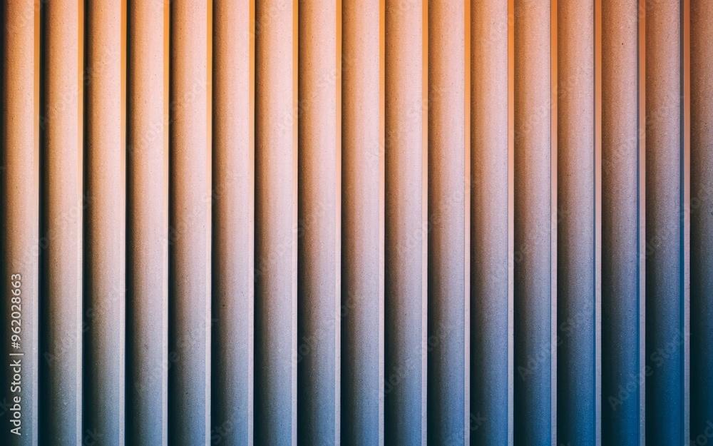 Poster Abstract striped pattern. Abstract image of vertical stripes in a gradient of warm and cool colors. Great for a modern, minimalist design.