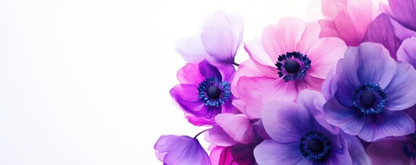 Delicate floral arrangement with soft pink and purple hues, perfect for backgrounds, cards, and nature-themed designs.