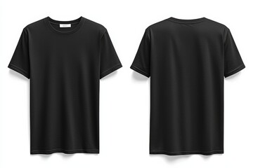 Fototapeta premium Black Tshirt Mockup Front and Back Isolated created with Generative AI