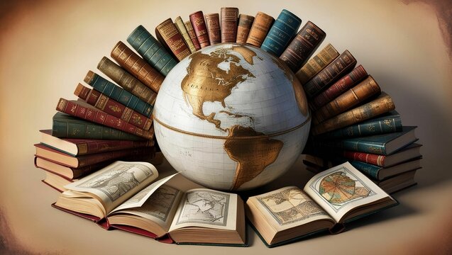 Books around the Globe | Education around the world |International Literacy Day 2024 - Powered by Adobe