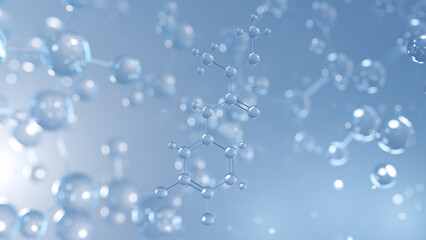 linuron molecular structure 3d, herbicide, structural chemical formula view from a microscope