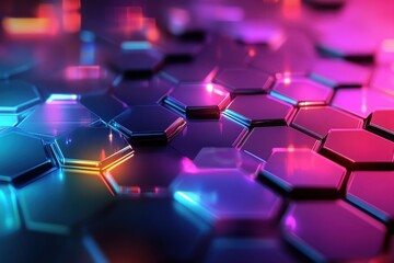 Futuristic Hexagon Mosaic - Vibrant Abstract Background for Modern Design Projects