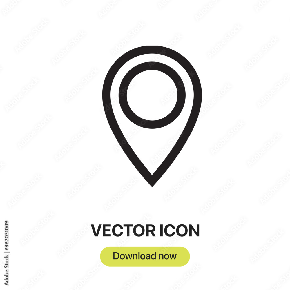 Poster pin icon vector. linear-style sign for mobile concept and web design. pin symbol illustration. pixel