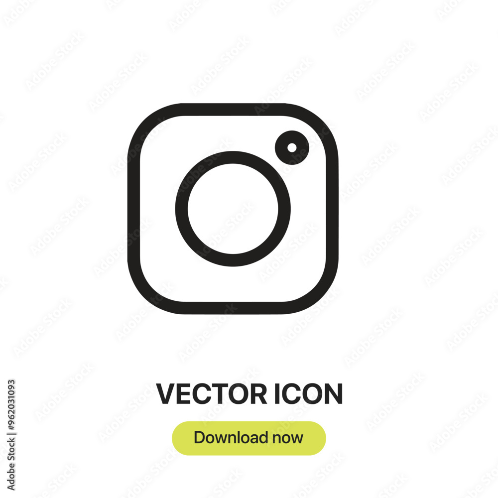 Poster instagram icon vector. linear-style sign for mobile concept and web design. instagram symbol illustr