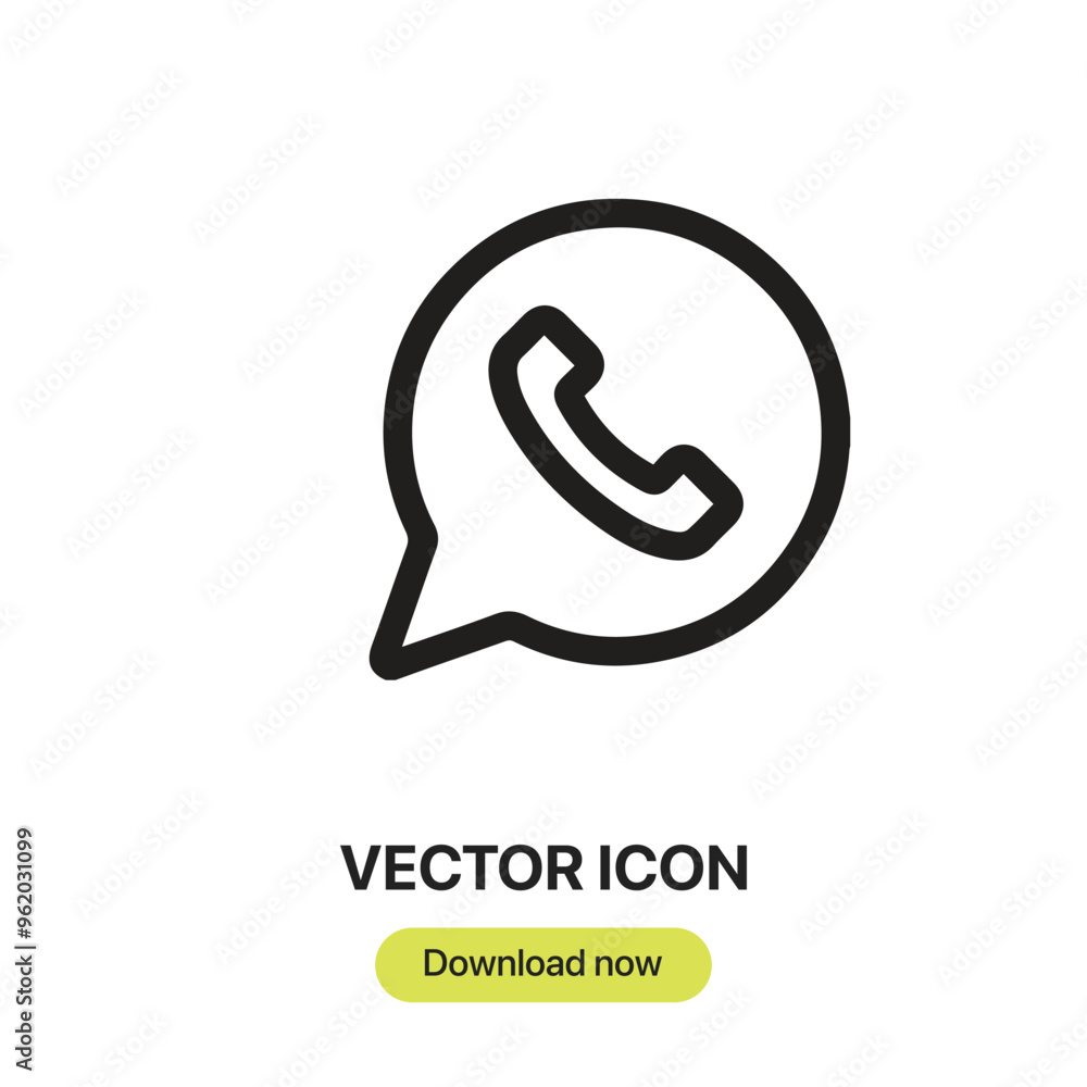Poster Whatsapp icon vector. Linear-style sign for mobile concept and web design. Whatsapp symbol illustration. Pixel vector graphics - Vector.	
