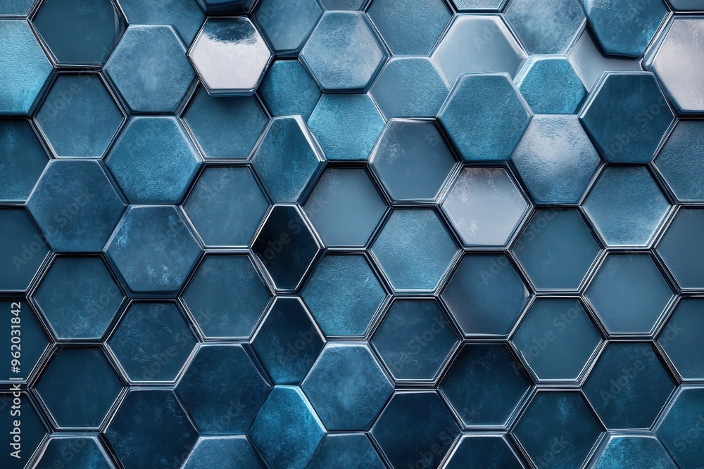 Poster futuristic hexagonal polygonal mosaic - abstract geometric background design