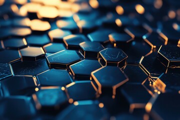 Fototapeta premium Futuristic Hexagonal Mosaic Abstract Background in Modern Design