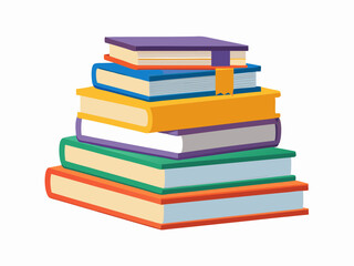 stack of colorful books  vector, stack-of-book-vector-image, piles of books