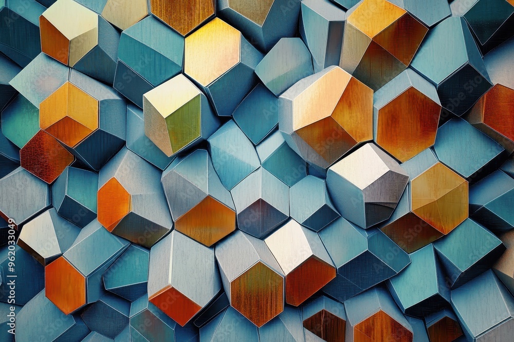 Poster futuristic hexagonal mosaic abstract background design