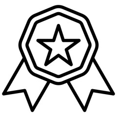 Badge icon with line style