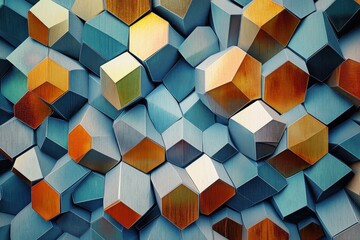 Obraz premium Futuristic Hexagonal Mosaic Abstract Background Design
