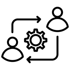 Partnership icon with line style