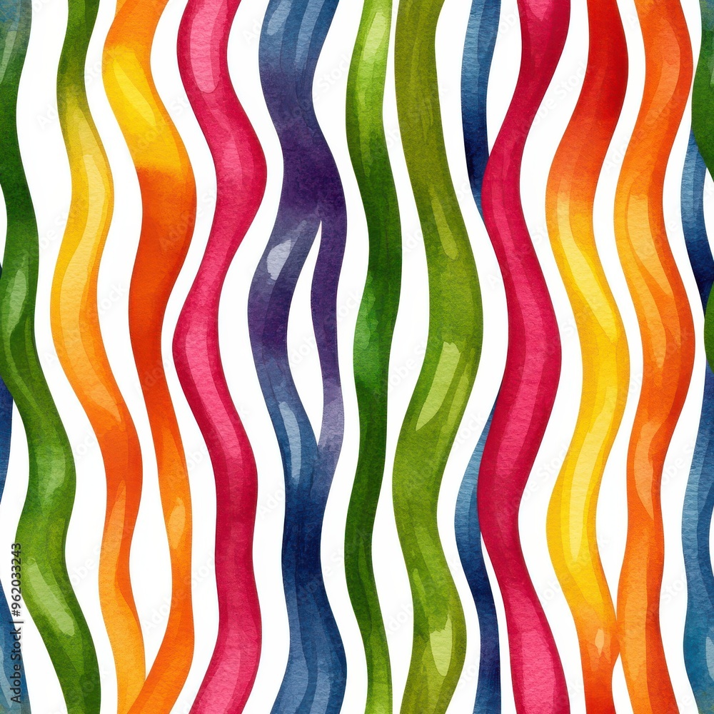 Aufkleber vibrant watercolor waves in various colors create a lively and energetic pattern suitable for backgr