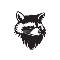 Fototapeta premium Raccoon in cartoon, doodle style . Image for t-shirt, web, mobile apps and ui. Isolated 2d vector illustration in logo, icon, sketch style, Eps 10, black and white. AI Generative